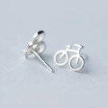 wholesale S925 Sterling Silver Cute Mini Bicycle Earrings, Korean Style Fashion Simple Bike Studs E1421-0-1