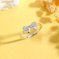 wholesale Sterling Silver Bow Hollow-Out Ring for Women, Fresh and Niche Luxury Ring, 520 Valentine's Day Gift for Girlfriend-0-3