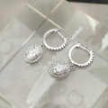 S925 Sterling Silver 1ct 5*7 Oval Moissanite Earrings Wholesale-0-0