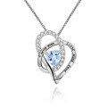 wholesale S925 silver necklace pendant with luxurious and high-end gemstone interlocking design featuring December birthstones-0-12