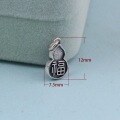 wholesale Sterling silver small pendant Thai silver gourd longevity lock necklace charm for women DIY bracelet accessory-0-15