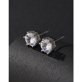 wholesale S925 Sterling Silver Six-Prong Stud Earrings Minimalist Euro-American Hip Hop Zircon Super Sparkling Unisex Popular High-End Earrings-0-3