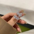 wholesale S925 Sterling Silver Jewelry for Women, High-Carbon Diamond Fashion Luxury 8A Rhombus Ice-Cut Zircon Ring-0-1