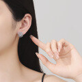 wholesale S925 Sterling Silver Cross-Border Moissanite Stud Earrings, Luxe and Versatile U-Shaped Ear Clips for Factory Wholesale-0-3