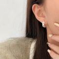 wholesale S925 Sterling Silver Circle Sweet and Cool Earrings for Women, Korean Dongdaemun New Style, Niche Minimalist Ear Clips-0-2