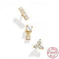 wholesale S925 Sterling Silver New Geometric Diamond Inlaid Stud Earrings Set, Cross-Border Hot Selling Fashion Trendy INS Earrings-0-0