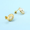 wholesale S925 Silver Retro Elegant Christmas Earrings, Versatile Enamel Pearl Socialite Stud Ear Accessories Wholesale-0-3