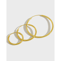 wholesale S925 Sterling Silver Gold-Plated Minimalist Hoop Earrings for Women-18K gold [15mm]