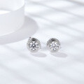 wholesale 18k White Gold Plated Silver, Cloudsame Jewelry New UFO Bubble 05 Carat Moissanite Drill-Test Pen Earrings-0-1