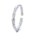 wholesale S925 Sterling Silver Korean Style Irregular Textured Open Ring Creative Niche Versatile Index Finger Ring for Women-0-4