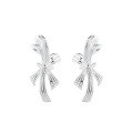 wholesale S925 Sterling Silver Korean Style Sweet Irregular Bow-shaped Stud Earrings Ins Creative Design-0-5