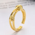 wholesale S925 Sterling Silver Korean Style Light Luxury Double Knot Open Ring Ins Aura Versatile Index Finger Ring for Women-0-1