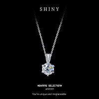 S925 Silver Cross-Border Snake Year Moissanite Necklace for Women-S925 sterling silver + 1 carat moissanite