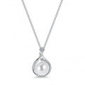 Sterling Silver Moissanite Pendant Necklace with Pearl, Cross-Border Supply-0-4