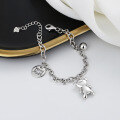 wholesale S925 Sterling Silver Multi-Element Accessories Cartoon Bear Bracelet Cute Minimalist Niche Versatile Women's Hand Jewelry-0-1