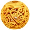 wholesale Gold-plated 925 Sterling Silver 8mm Antique-style Openwork Huiwen Loose Beads for DIY Bracelets and Necklaces, Gilded Spacer Beads Accessories-0-4