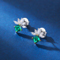 wholesale 925 Sterling Silver Emerald Simple Stud Earrings with High Carbon Diamond Zircon, Women's Live Streaming Cross-Border Ins Hit-0-1