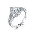 wholesale 925 Sterling Silver Drop Zircon Ring for Women, High-End Designer Style, European and American Fashion-0-0