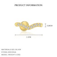 wholesale S925 Sterling Silver Wholesale-E4766-Gold/Pair 925 Silver
