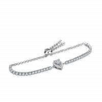 925 Silver Moissanite Teardrop Pear Simple Women's Bracelet Live Factory Direct-1 carat (set with zircon)  925 silver