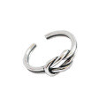wholesale S925 Sterling Silver AR975 Korean Style Fashion Double Knot Distressed Vintage Minimalist Open Ring-0-4
