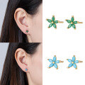 wholesale 925 Sterling Silver Earrings DIY Women's High-End Zircon Floral Ear Studs for Piercing-0-3