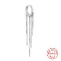 wholesale S925 Sterling Silver Classic Hoop Earrings with Tassel Chain, Versatile Fashion Ear Cuffs,INS-0-4