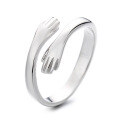 wholesale S925 silver open couple ring with a hugging design, romantic, creative, and stylish, in an ins Korean-inspired fashion-0-4