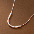 wholesale S925 Sterling Silver Crushed French Pearl Necklace Irregular Cut Fashion Collarbone Chain D9691-0-5