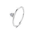 S925 Sterling Silver Two-Way Wear Single Moissanite Ring, Women's Fashion Minimalist Design-0-3