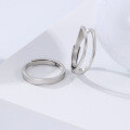 wholesale S925 Sterling Silver Couple Rings, Unique and Minimalist Matching Design for Men and Women, Valentine's Day Gift Pair-0-3