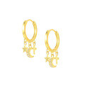 wholesale Brass European And American Popular Cross Star Moon Crystal Stud Earrings, Chic Ins Style-0-0