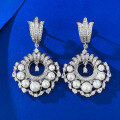 wholesale S925 Silver New French Retro Full-Drop Pearl Earrings for Women, Elegant and Fashionable European-American Style-0-1