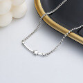 wholesale S925 Sterling Silver Star Smiley Face Necklace, Retro Minimalist Luxury Korean Japanese Style Collarbone Chain Jewelry for Women-0-3