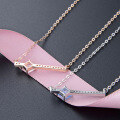 wholesale S925 silver Korean fashion minimalist and unique necklace, trendy new style with zircon inlay, creative collarbone chain pendant wholesale-0-1