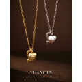 wholesale S925 Sterling Silver minimalist ins heart key necklace for women, a small-design luxury-0-0