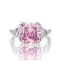 wholesale Metal material first, then the rest: Metal material, Shipei Jewelry Pink 5-carat High Carbon Diamond Ring Square Ice Flower Cut 10*105-9#-0-6