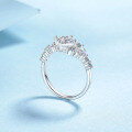 wholesale S925 Sterling Silver Moissanite Ring for Women, Square Geometric Design, Minimalist Cold Sense, Light Luxury Fashion-0-2