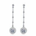 wholesale S925 Sterling Silver Moissanite Earrings, Fashionable and Versatile, Simple Urban Stylish High-End Layered Holiday Gift for Girlfriend-0-4