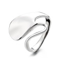 wholesale S925 Sterling Silver Geometric Irregular Shape Smooth Surface Ring Exaggerated Fashion Hip Hop Street Style Index Finger Ring-0-5