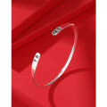 wholesale 999 Pure Silver Peace and Joy Silver Bracelet, Solid Retro Ethnic Style Adjustable Bangle for Girlfriend Gift-0-0