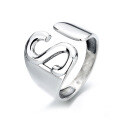 wholesale S925 Sterling Silver Exaggerated Wide S Letter Ring Trendy Personality Hip-Hop Punk Index Finger Ring for Women-0-4