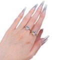wholesale S925 Silver 8*10mm 4 Carat Solitaire Ring, European and American New Style, Cross-Border AliExpress-0-4