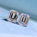 wholesale 925 SilverJewelry New 8*10mm High Carbon Diamond Imitation Emerald Zircon Ear Studs Cross-border Ins Best Seller-0-3