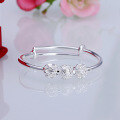 wholesale S990 full silver newborn baby full moon silver bracelet gift, fashionable baby boy girl bracelet with engraving-0-4