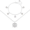 wholesale S925 Sterling Silver New Lily of the Valley Stamen Necklace and Bracelet Set for Women, High-End Sense, Small and Original, Pearl Silver Jewelry-0-4