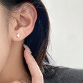 wholesale 925 Sterling Silver Fresh and Sweet Ins-style Niche Design Exquisite Matte Four-point Star Earrings M06627-0-1