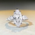 wholesale [925 Sterling Silver] Jiumei Jewelry New High Carbon Diamond Ring for Women, 8X16 Exaggerated 7-Carat Marquise Zircon-0-3