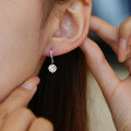 Metal Earrings Women Six-Claw Studs Simple Elegant Wedding Moissanite Gift Fringe Drops-0-1