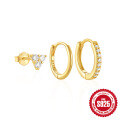 wholesale S925 Sterling Silver Classic Hoop Earrings Set for Women, High-EndINS。-0-9